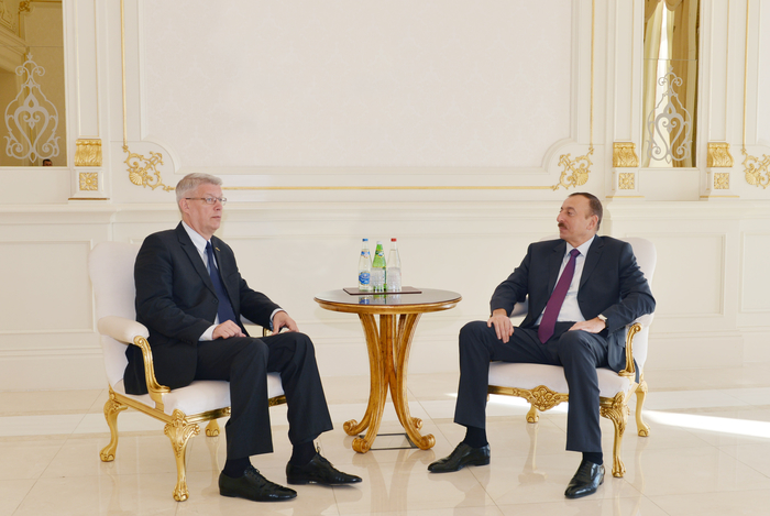 Azerbaijani President receives former Latvian leader