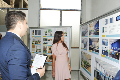 Azerbaijan`s First Lady Mehriban Aliyeva inspects reconstruction work at secondary school No 23 in Baku (PHOTO)