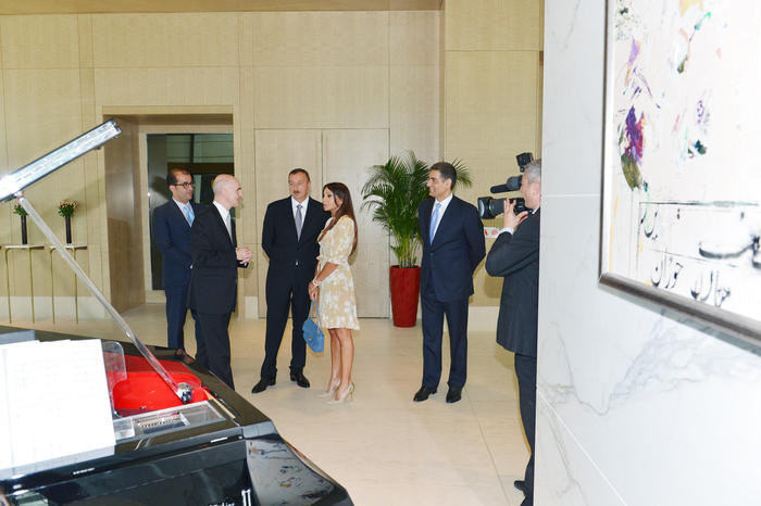 President Ilham Aliyev opens Fairmont Baku hotel at Flame Towers complex (PHOTO)