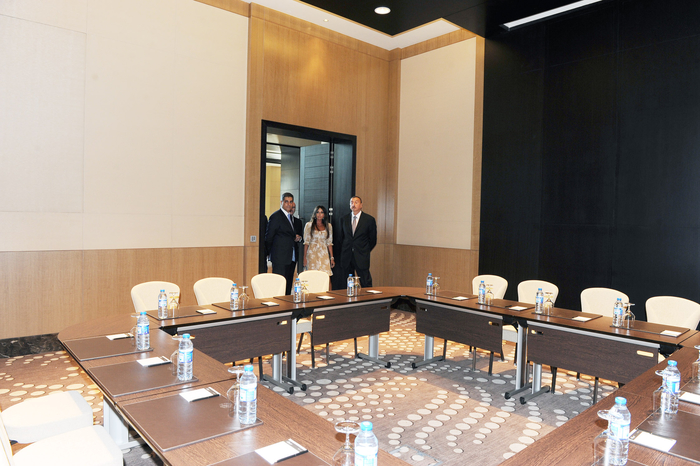 President Ilham Aliyev opens Fairmont Baku hotel at Flame Towers complex (PHOTO)
