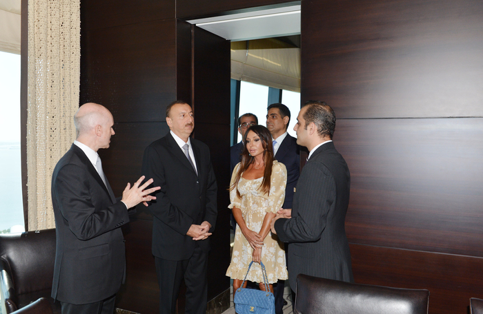 President Ilham Aliyev opens Fairmont Baku hotel at Flame Towers complex (PHOTO)