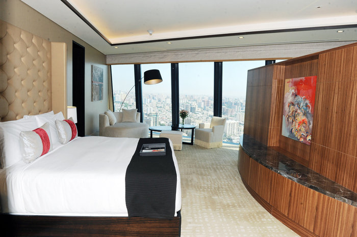 President Ilham Aliyev opens Fairmont Baku hotel at Flame Towers complex (PHOTO)