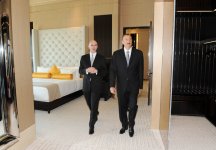 President Ilham Aliyev opens Fairmont Baku hotel at Flame Towers complex (PHOTO)