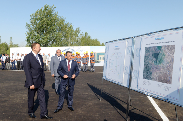 Azerbaijani President attends ceremony to start drinking water supply to Shirvan (PHOTO)