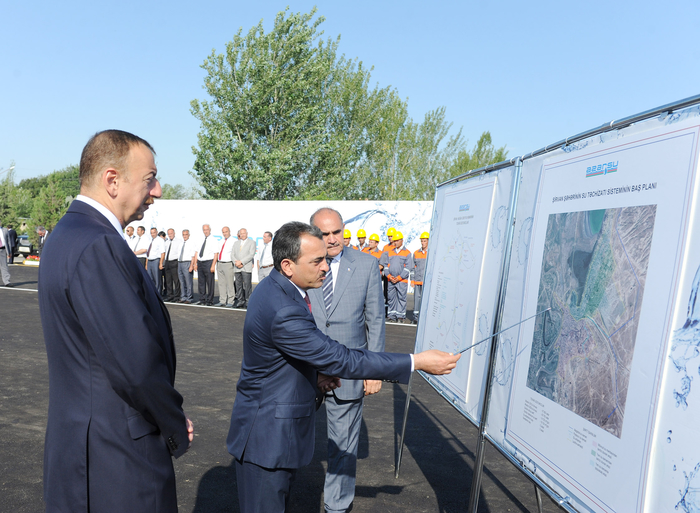 Azerbaijani President attends ceremony to start drinking water supply to Shirvan (PHOTO)