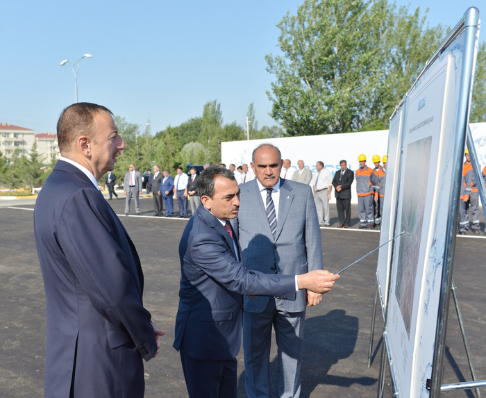 Azerbaijani President attends ceremony to start drinking water supply to Shirvan (PHOTO)