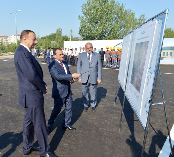 Azerbaijani President attends ceremony to start drinking water supply to Shirvan (PHOTO)