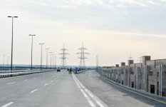 Azerbaijani President attends opening of highway to Qala residential area (PHOTO)