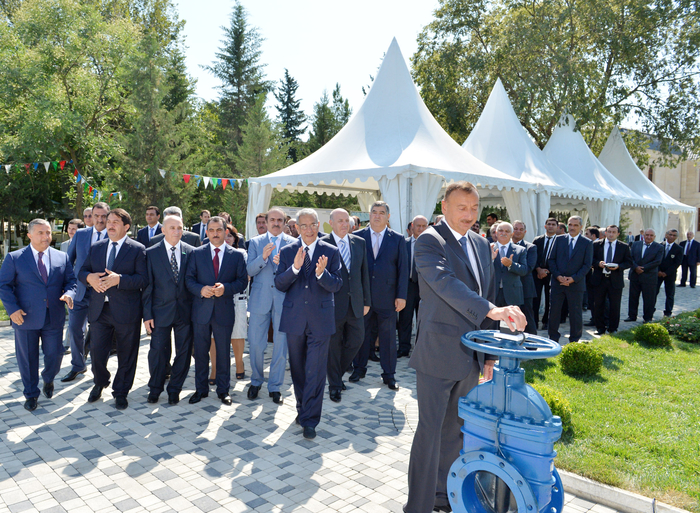 Azerbaijani President attends ceremony to start drinking water supply to Kurdamir region (PHOTO)