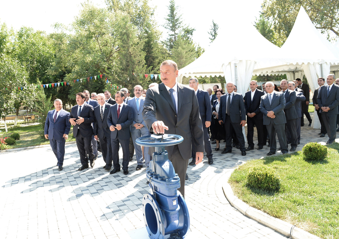 Azerbaijani President attends ceremony to start drinking water supply to Kurdamir region (PHOTO)