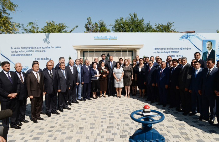 Azerbaijani President attends ceremony to start drinking water supply to Kurdamir region (PHOTO)