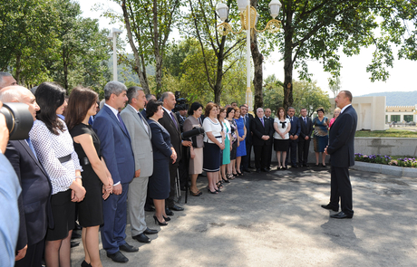 President Ilham Aliyev opens Heydar Aliyev Congress Center in Gabala (PHOTO)