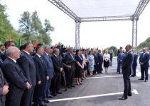 President Ilham Aliyev attends ceremony of pumping drinking water to Oghuz city (PHOTO)