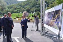 President Ilham Aliyev attends ceremony of pumping drinking water to Oghuz city (PHOTO)