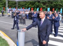 President Ilham Aliyev attends ceremony of pumping drinking water to Oghuz city (PHOTO)