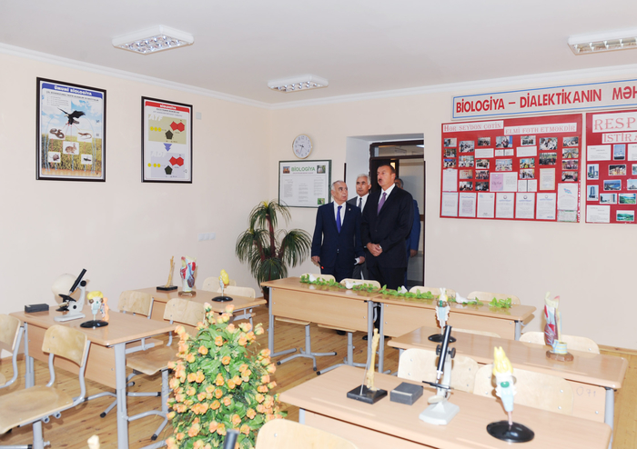 Azerbaijani President familiarizes with state of school in Baku’s Buzovna settlement after major overhaul, participates in opening of new academic building (PHOTO)