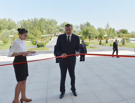 Azerbaijani President attends opening of Heydar Aliyev Center in Sabirabad District (PHOTO)