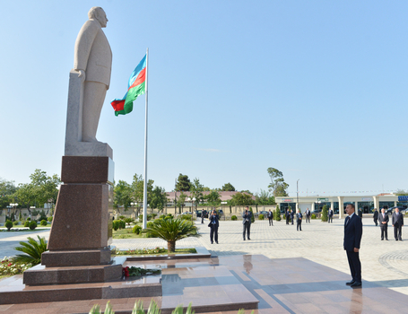 Azerbaijani President arrives in Saatli District