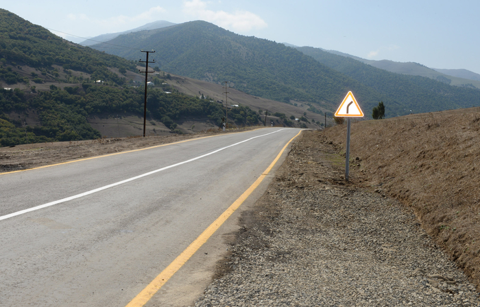 Ilham Aliyev attends opening of 20-kilometer section of Yardimli-Deman-Arvana road (PHOTO)