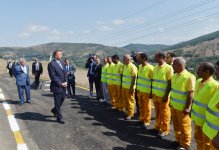 Ilham Aliyev attends opening of 20-kilometer section of Yardimli-Deman-Arvana road (PHOTO)