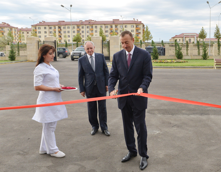 Azerbaijani President attends opening of Yevlakh City Central Hospital (PHOTO)