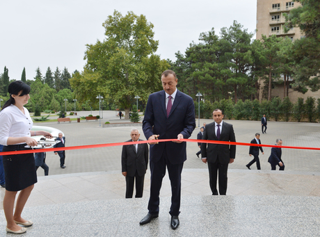 Azerbaijani President attends opening of Heydar Aliyev Center in Naftalan (PHOTO)