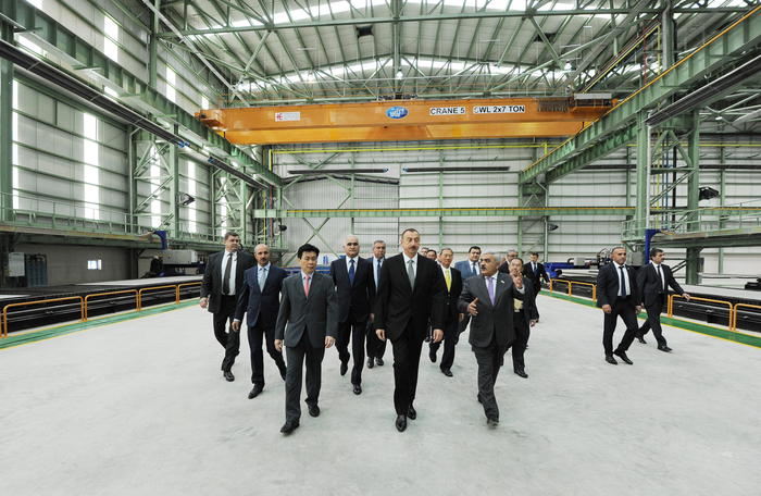 Azerbaijani President attends opening of shipyard in Baku (PHOTO)