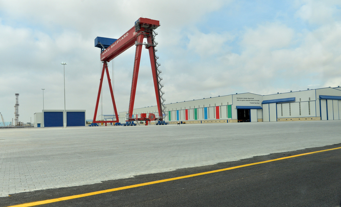 Azerbaijani President attends opening of shipyard in Baku (PHOTO)