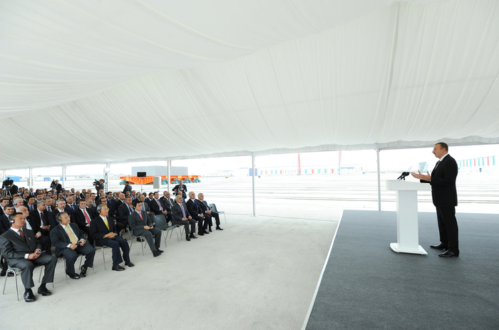 Azerbaijani President attends opening of shipyard in Baku (PHOTO)