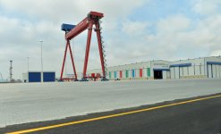 Azerbaijani President attends opening of shipyard in Baku (PHOTO)