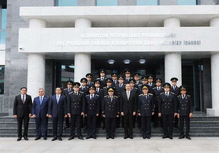 Azerbaijani President attends opening of new building of Anti-Corruption Department under Prosecutor General (PHOTO)