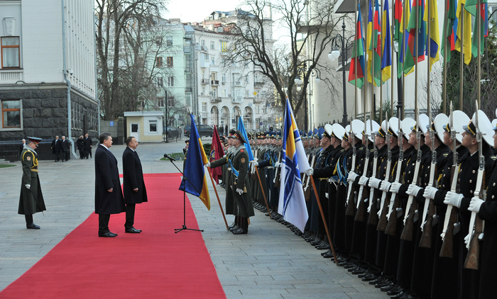 Official welcome ceremony of Azerbaijani President Ilham Aliyev takes place in Kiev (PHOTO)