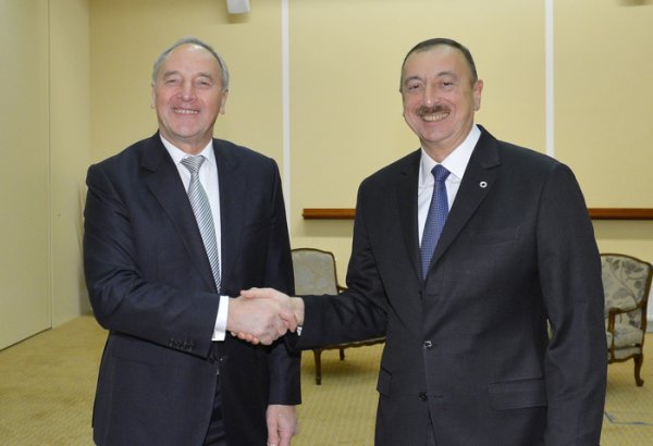 Azerbaijani President meets Latvian counterpart (PHOTO)