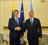 President Ilham Aliyev meets Lithuanian Premier (PHOTO)