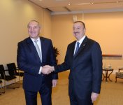 Azerbaijani President meets Latvian counterpart (PHOTO)