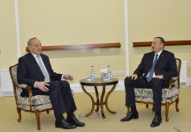 Azerbaijani President meets Latvian counterpart (PHOTO)