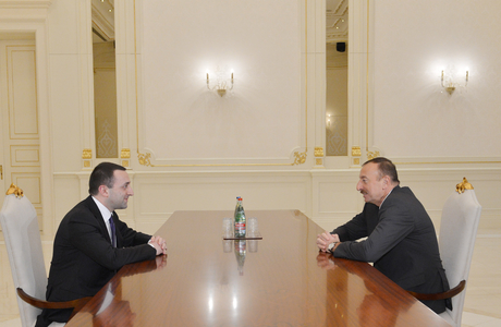 Azerbaijani president and Georgian PM have one on one meeting