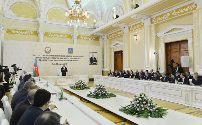 President Ilham Aliyev presides over conference on outcomes of state program on socio-economic development of Baku and surrounding small districts (PHOTO)