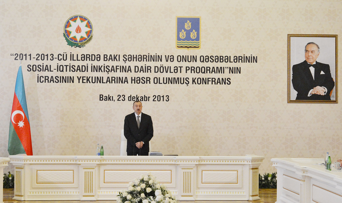 President Ilham Aliyev presides over conference on outcomes of state program on socio-economic development of Baku and surrounding small districts (PHOTO)