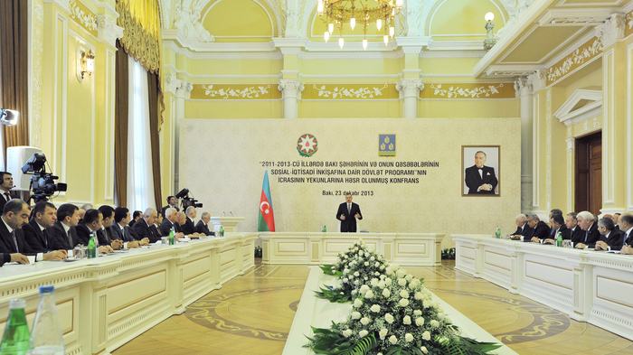 President Ilham Aliyev presides over conference on outcomes of state program on socio-economic development of Baku and surrounding small districts (PHOTO)