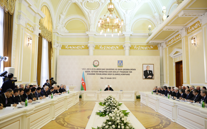 President Ilham Aliyev presides over conference on outcomes of state program on socio-economic development of Baku and surrounding small districts (PHOTO)