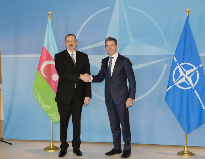 Azerbaijani President Ilham Aliyev meets NATO Secretary General in Brussels (PHOTO)