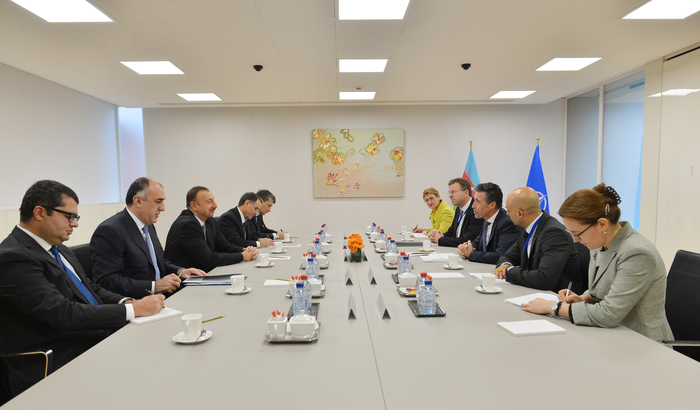 Azerbaijani President Ilham Aliyev meets NATO Secretary General in Brussels (PHOTO)