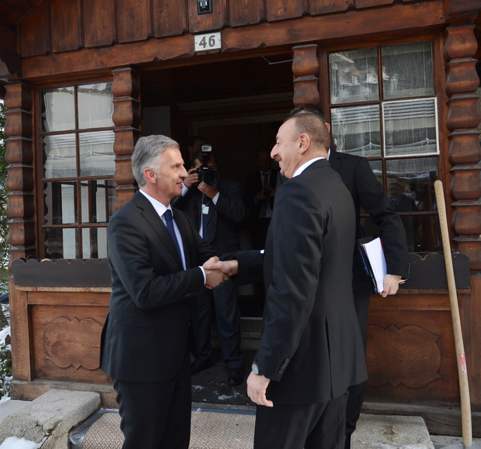 Azerbaijani President meets Swiss counterpart (PHOTO)