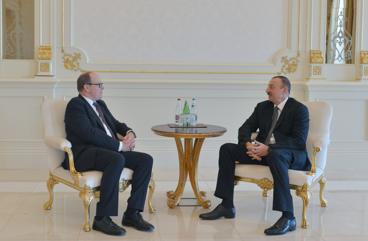 President Ilham Aliyev meets Prince Albert II of Monaco