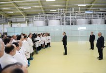 Azerbaijani president attends opening of new industrial facilities in Sumgayit (PHOTO)