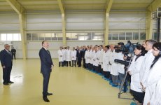 Azerbaijani president attends opening of new industrial facilities in Sumgayit (PHOTO)