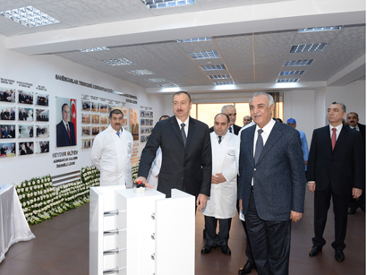 Azerbaijani president attends opening of new industrial facilities in Sumgayit (PHOTO)