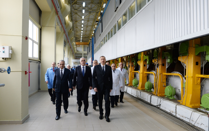 Azerbaijani president attends opening of new industrial facilities in Sumgayit (PHOTO)