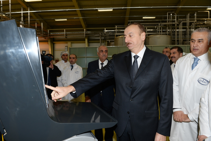 Azerbaijani president attends opening of new industrial facilities in Sumgayit (PHOTO)